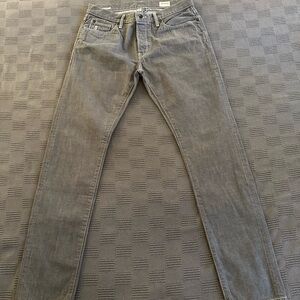 TODD SNYDER JAPANESE SLIM LIGHTWEIGHT SELVEDGE JEANS LIGHT CHARCOAL 32W X 34L